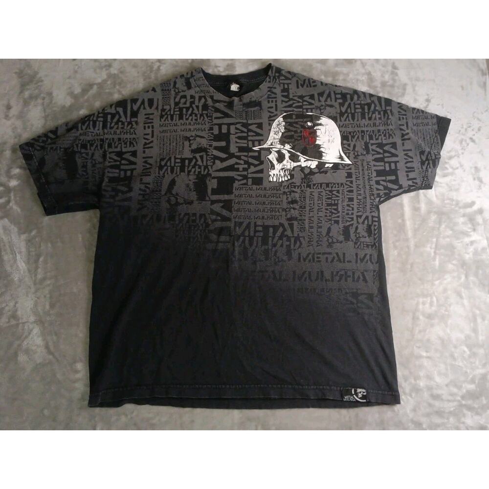 Vintage Y2K Metal Mulisha Graphic Shirt Mens XL Black Skull